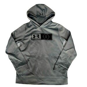 Under Armour Hockey Youth Boy Large Grey Hoodie Activewear Athletic Sporty